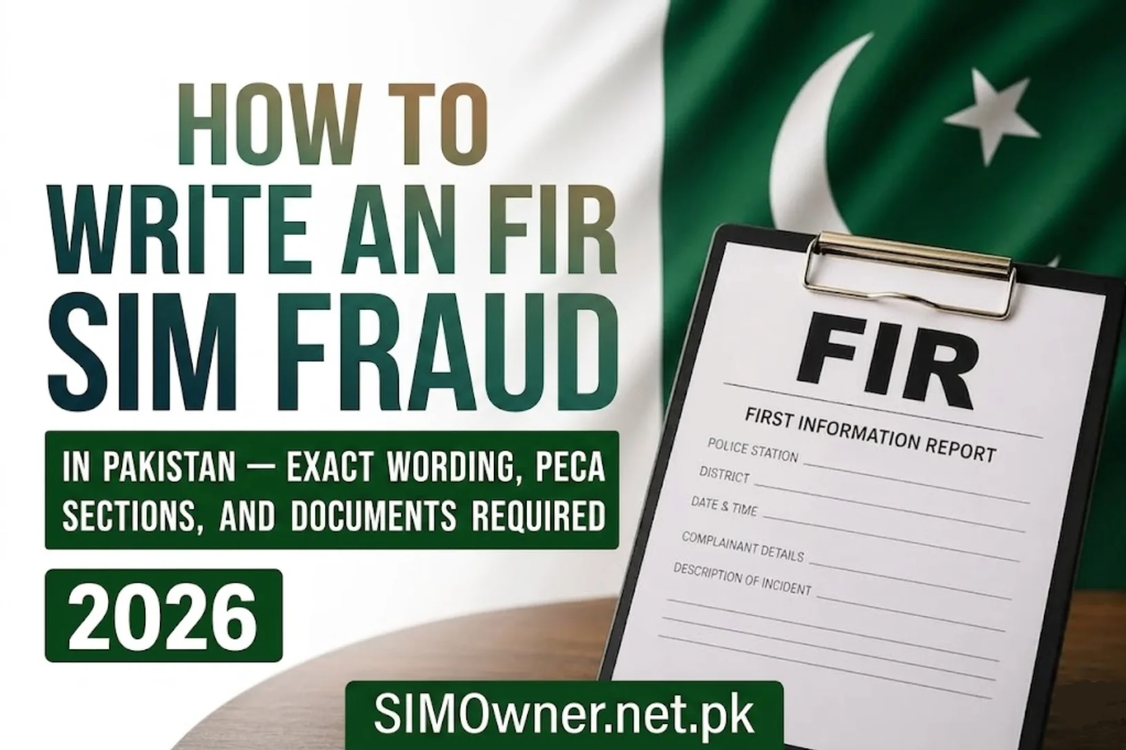 How to Write an FIR for SIM Fraud in Pakistan — Exact Wording, PECA Sections, and Documents Required (2026)