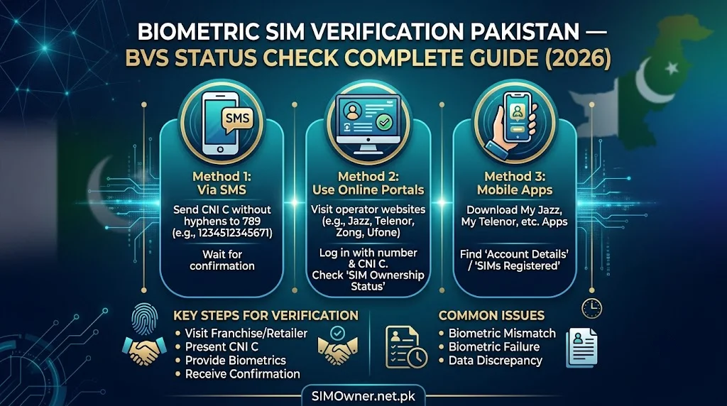 Biometric SIM Verification Pakistan — BVS Status Check Complete Guide (2026)