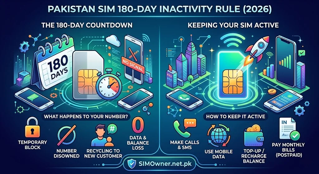 Pakistan SIM 180-Day Inactivity Rule — What Happens to Your Number and How to Keep It Active (2026)